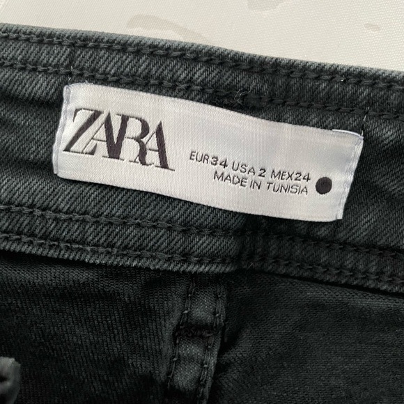 EUC Zara Marine Straight Black High Rise Wide Leg Jeans size 2 - Picture 10 of 12